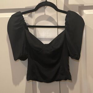 Aritzia Wilfred Novella Shortsleeve Blouse Black Size XXS NWOT